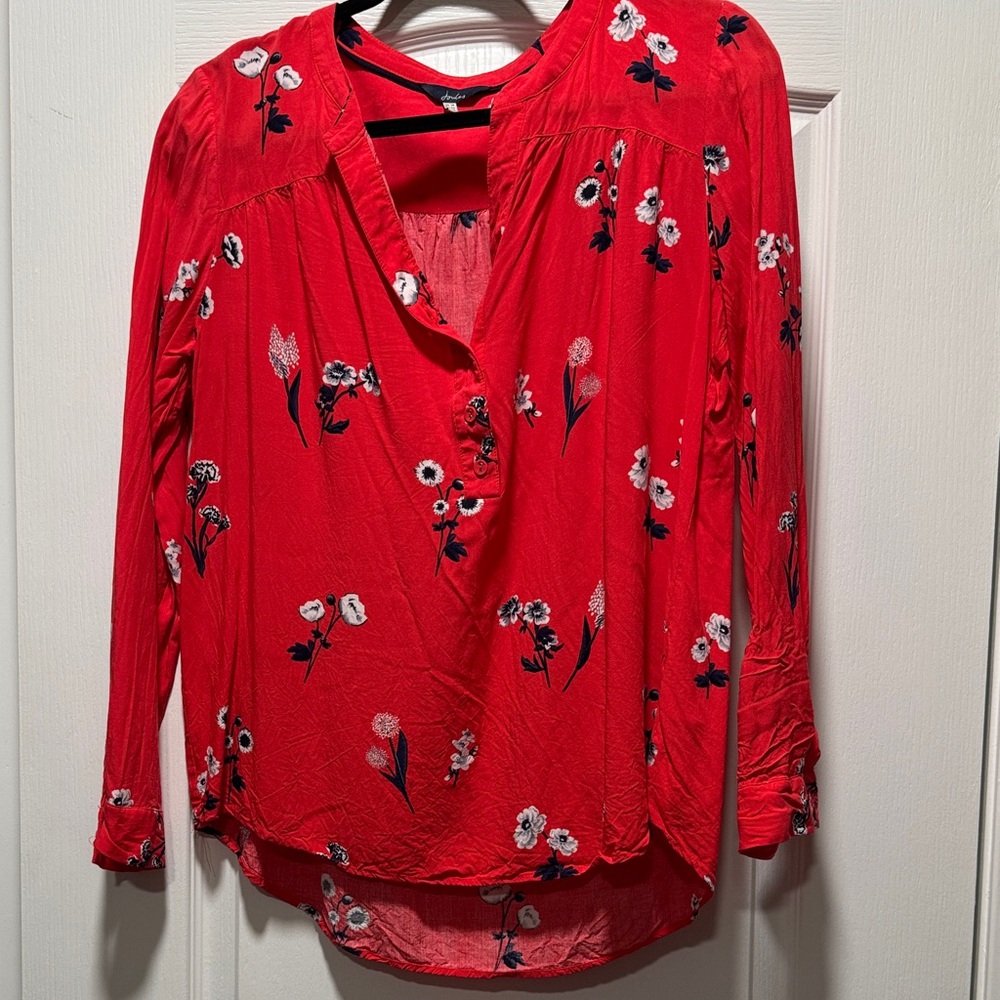 Joules Red Floral Blouse